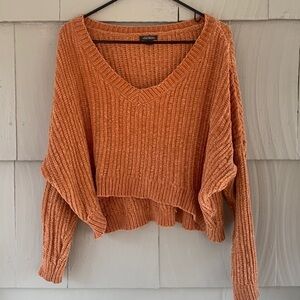 WILD Fable oversized orange/ brown chenille sweater
